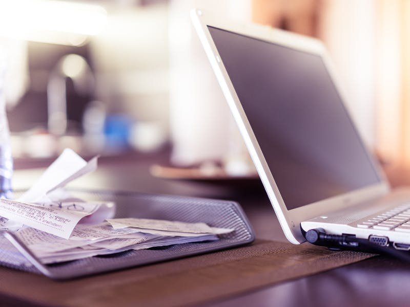 receipt and computer